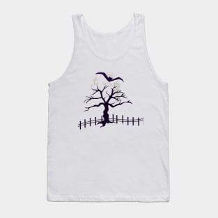 tribal cypress tree root silhouette tattoo Tank Top